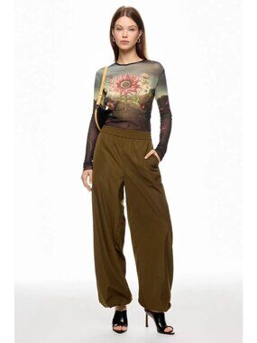 N-83. Monse Rose Printed Mesh Top Medium